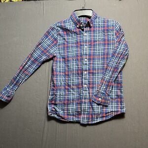 Vineyard Vines shirt Youth Boys Medium Plaid Button Up Whale Shirt Cotton